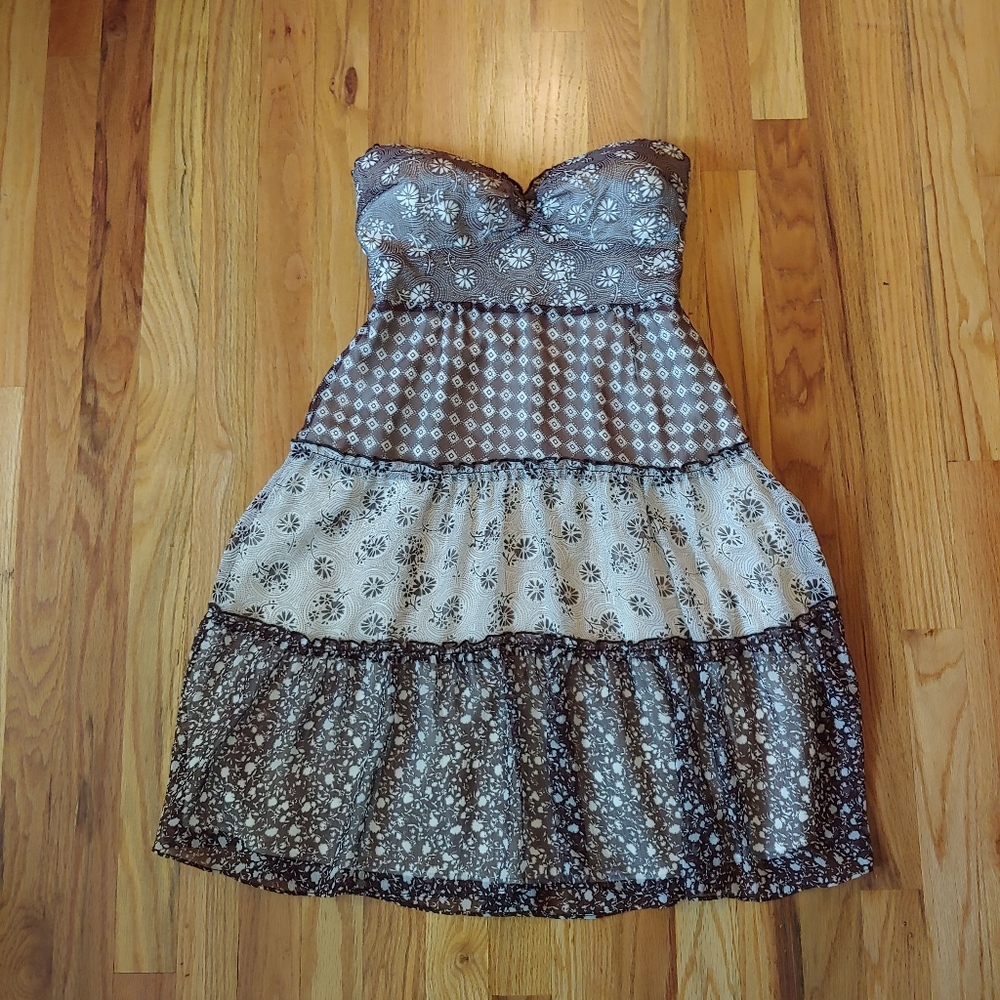 Guess Floral Strapless Dress